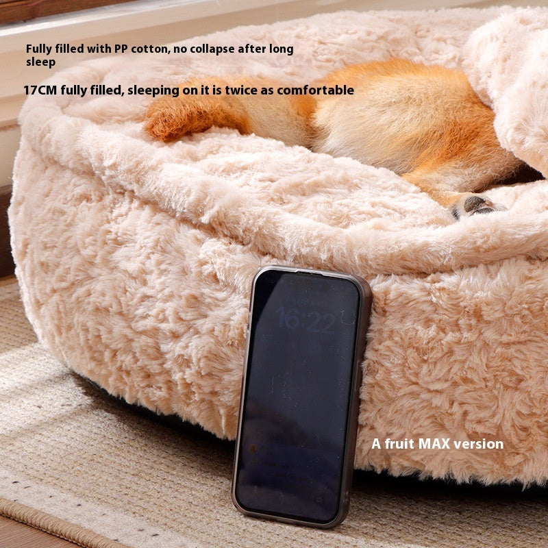Cloud Nest  Round Plush Pet Bed – Removable & Washable Calming Nest