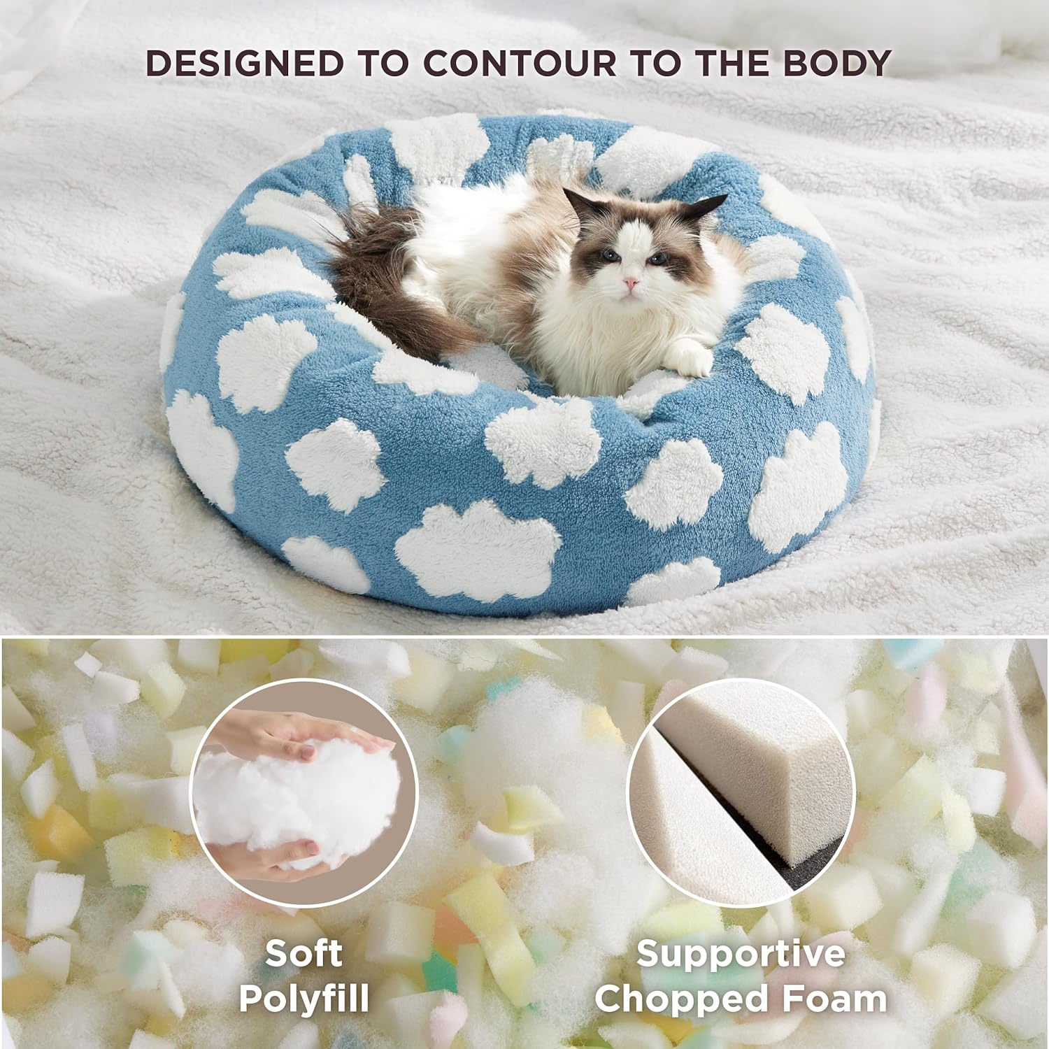 Cuddle Nest Round Plush Pet Bed