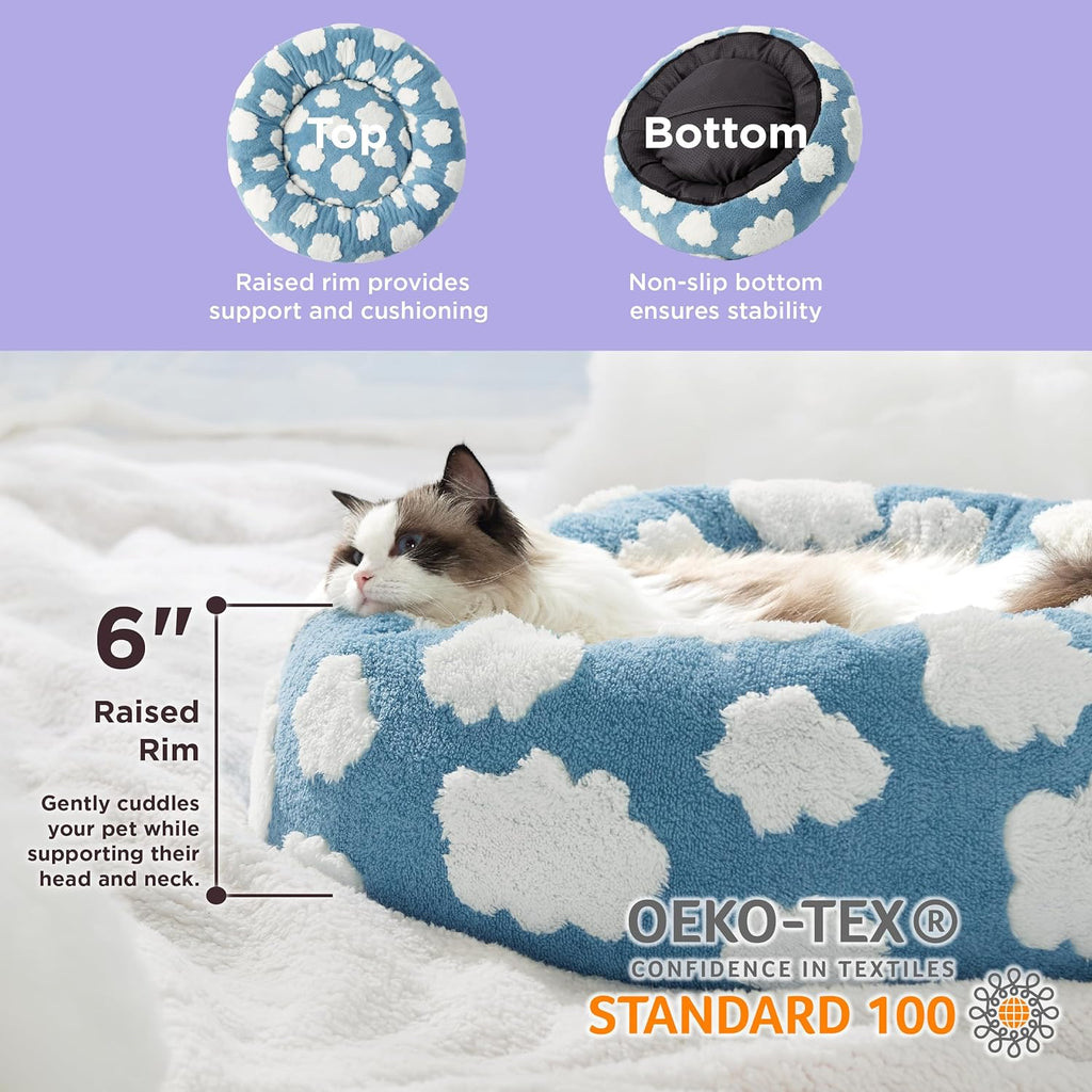 Cuddle Nest Round Plush Pet Bed