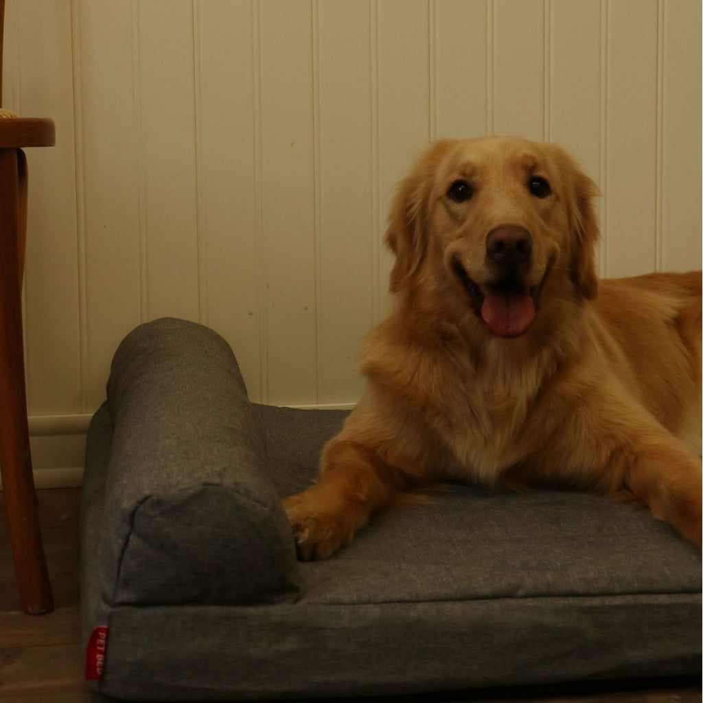 LuxeLinen OrthoSofa Waterproof Memory Foam Dog Bed