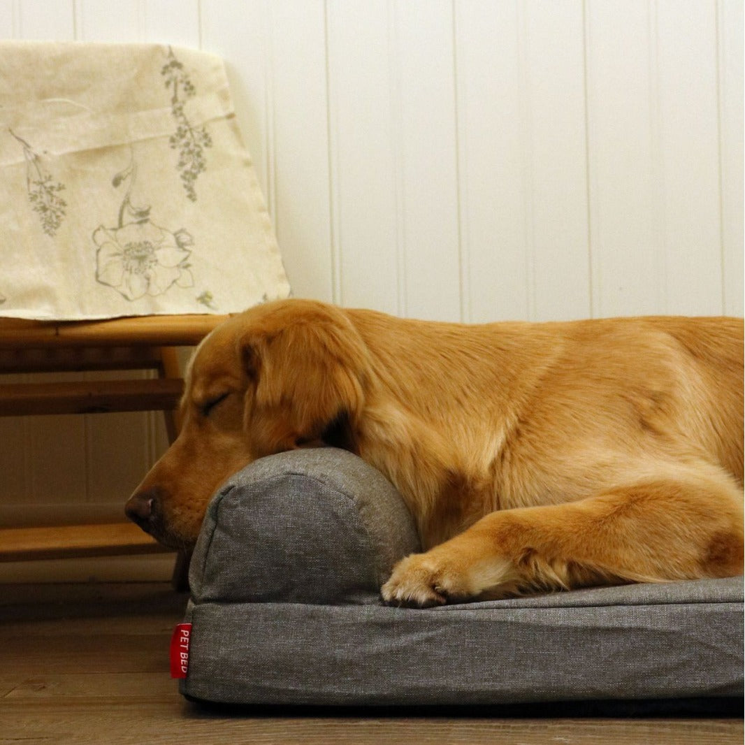 LuxeLinen OrthoSofa Waterproof Memory Foam Dog Bed