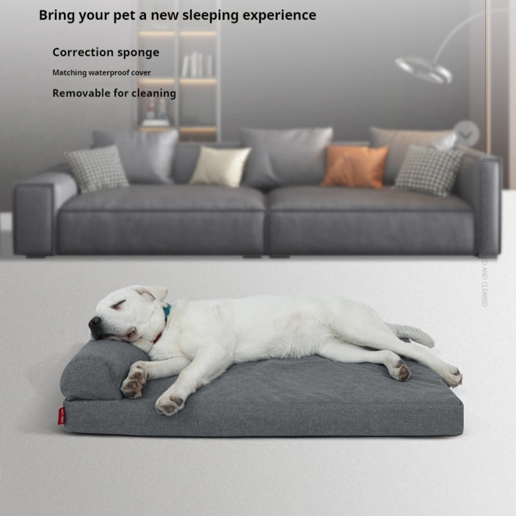 LuxeLinen OrthoSofa Waterproof Memory Foam Dog Bed