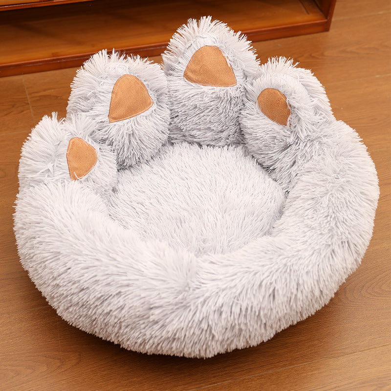Plush Round Pet Bed – Thickened Calming Nest