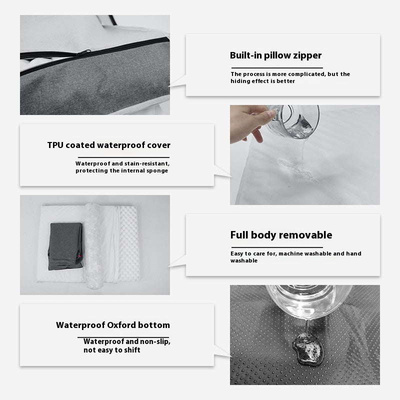 LuxeLinen OrthoSofa Waterproof Memory Foam Dog Bed