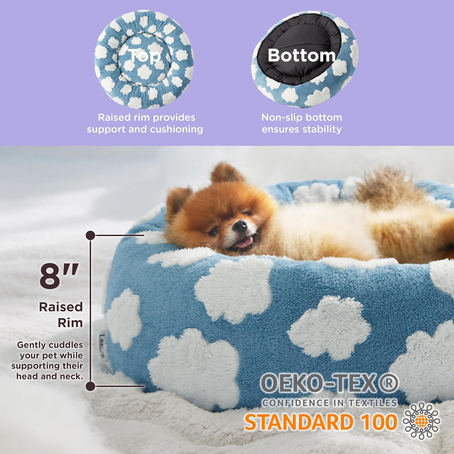 Cuddle Nest Round Plush Pet Bed