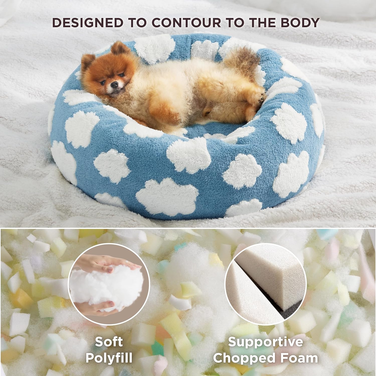 Cuddle Nest Round Plush Pet Bed
