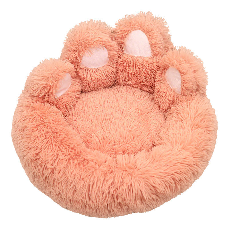 Plush Round Pet Bed – Thickened Calming Nest